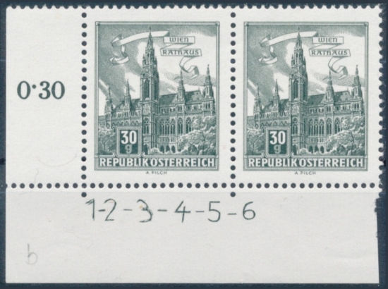 Briefmarke mit Symbolzahl(en)